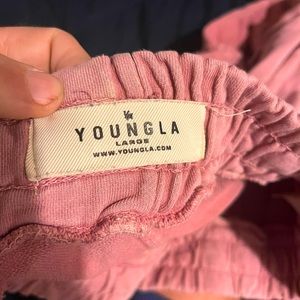 Young LA workout shorts large 5" barely worn men's Pink